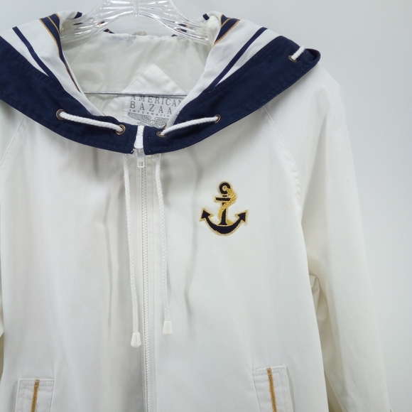 Nautical White and Navy Women's Jacket - Picture 2 of 14